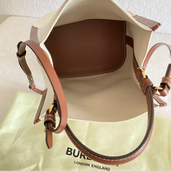 Burberry Logo Graphic Canvas Bucket Bag - Picture 5 of 14